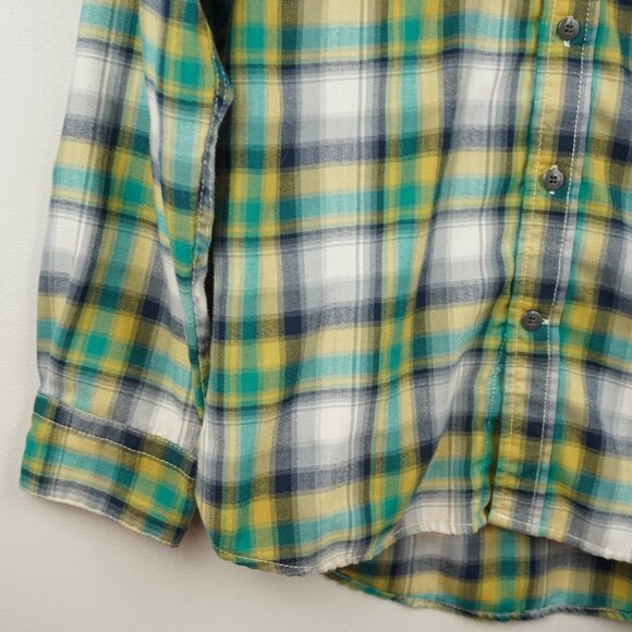 Volcom Workwear Men's Shirt Green Yellow Black Gray Plaid Size Small - Picture 3 of 9